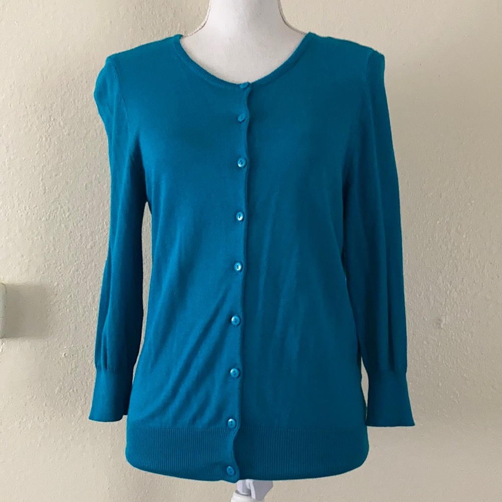 Cardigan 3/4 sleeve turquoise